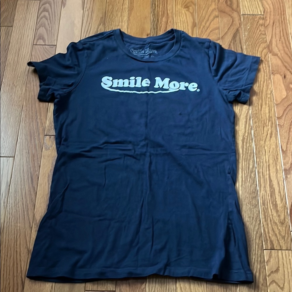 Smile More Navy Blue Tee - Short Sleeve